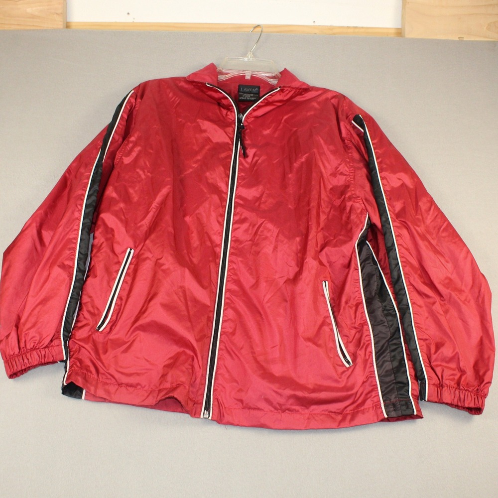 Lavon Track Jacket Vintage Windbreaker Full Zip Large Red Activewear Retro Y2K